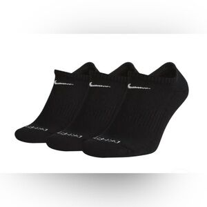 Nike Everyday Plus Black Socks Dri-Fit Men 8-12 3 Pack